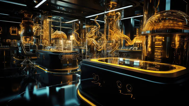 laboratory black gold glitter laboratory black gold glitter illustration sleek modern state equipment laboratory 372957267